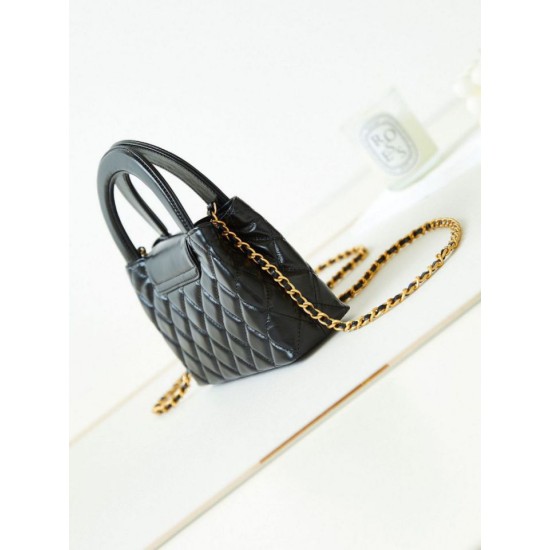 Replica perfetta 23K Kelly Mini shopping Borsa AS4416 Nero Imitazione Outlet Online