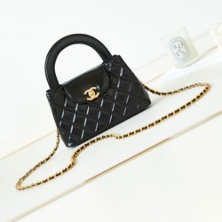 Replica perfetta 23K Kelly Mini shopping Borsa AS4416 Nero Imitazione Outlet Online