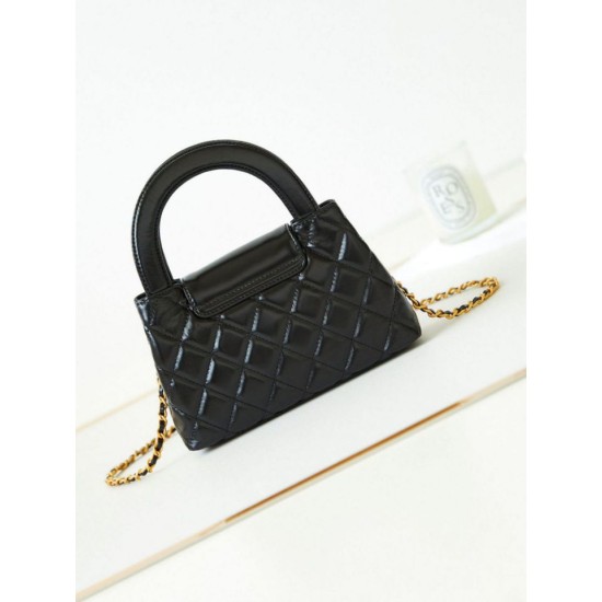 Replica perfetta 23K Kelly Mini shopping Borsa AS4416 Nero Imitazione Outlet Online