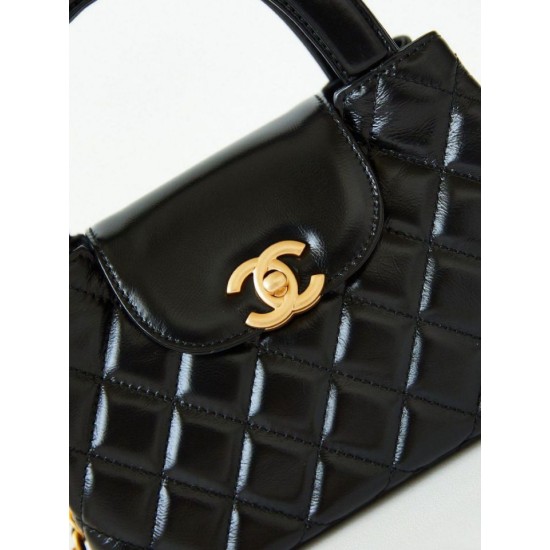 Replica perfetta 23K Kelly Mini shopping Borsa AS4416 Nero Imitazione Outlet Online