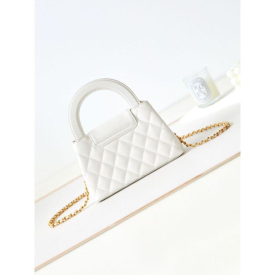 Miglior Falso 23K Kelly Mini shopping Borsa AS4416 Bianco Economiche Premium