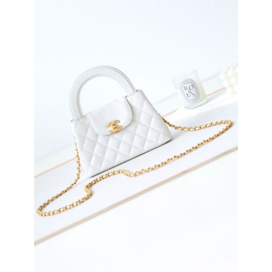 Miglior Falso 23K Kelly Mini shopping Borsa AS4416 Bianco Economiche Premium