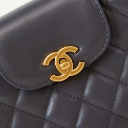 Replica perfetta 23K Kelly Mini shopping Borsa AS4416 Grigio scuro Imitazione Outlet Online