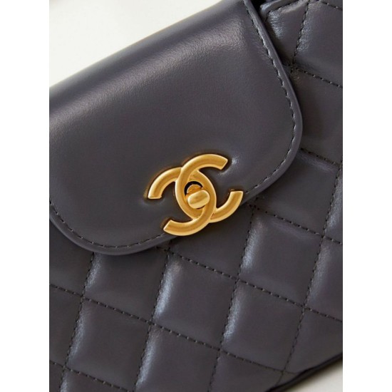 Replica perfetta 23K Kelly Mini shopping Borsa AS4416 Grigio scuro Imitazione Outlet Online