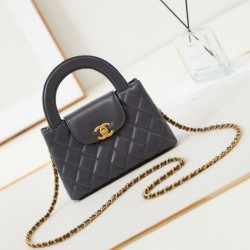 Replica perfetta 23K Kelly Mini shopping Borsa AS4416 Grigio scuro Imitazione Outlet Online