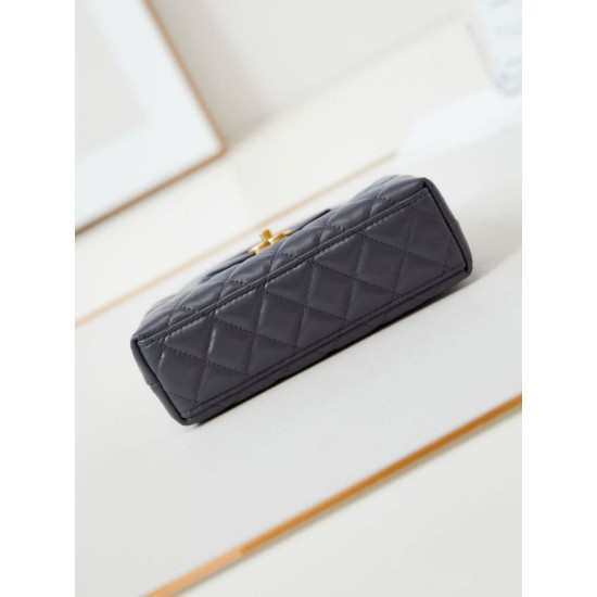 Replica perfetta 23K Kelly Mini shopping Borsa AS4416 Grigio scuro Imitazione Outlet Online