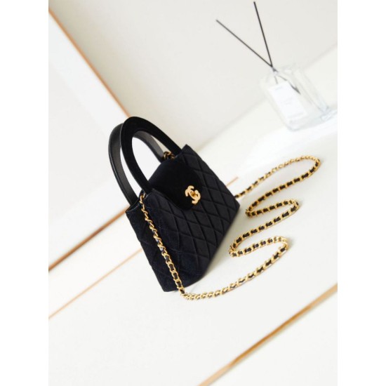 Migliore Repliche 23K Kelly Mini shopping Borsa AS4416 Lana Nero Economiche Outlet Online