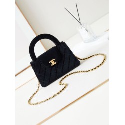 Migliore Repliche 23K Kelly Mini shopping Borsa AS4416 Lana Nero Economiche Outlet Online