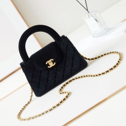 Migliore Repliche 23K Kelly Mini shopping Borsa AS4416 Lana Nero Economiche Outlet Online