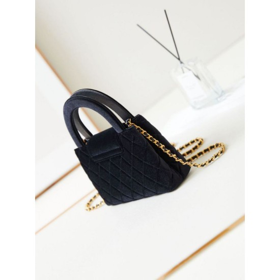 Migliore Repliche 23K Kelly Mini shopping Borsa AS4416 Lana Nero Economiche Outlet Online