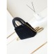Migliore Repliche 23K Kelly Mini shopping Borsa AS4416 Lana Nero Economiche Outlet Online