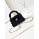 Migliore Repliche 23K Kelly Mini shopping Borsa AS4416 Lana Nero Economiche Outlet Online
