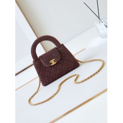 Replica perfetta 23K Kelly Mini shopping Borsa AS4416 Lana Borgogna Imitazione Outlet Online