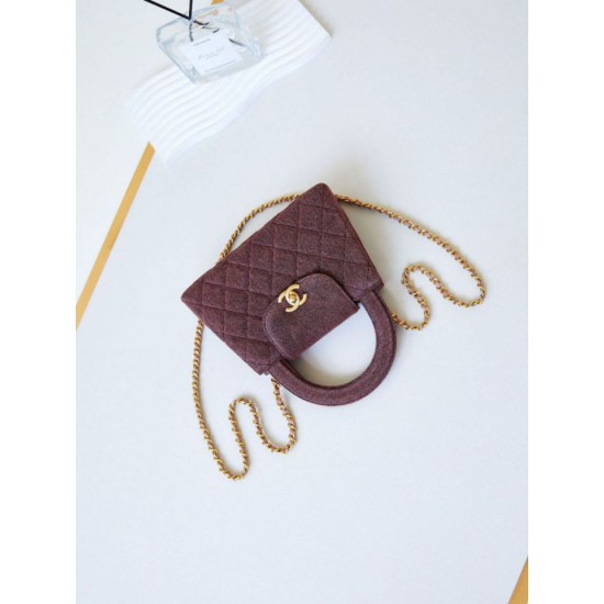 Replica perfetta 23K Kelly Mini shopping Borsa AS4416 Lana Borgogna Imitazione Outlet Online
