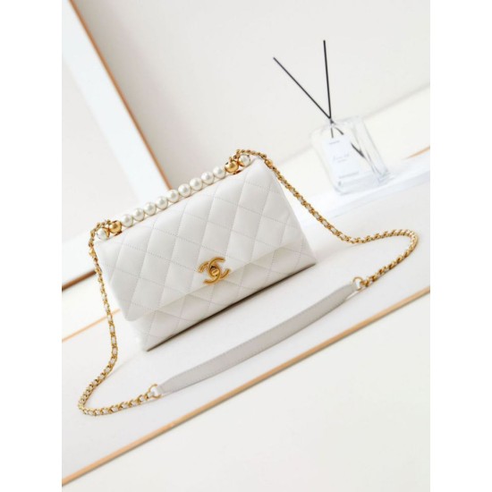 Replica perfetta Flap Chain Borsa AS4997 Bianco Imitazione Outlet Online