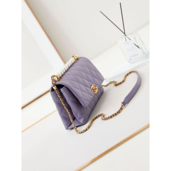 Miglior Falso Flap Chain Borsa AS4997 Viola Economiche Premium