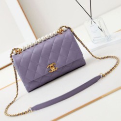 Miglior Falso Flap Chain Borsa AS4997 Viola Economiche Premium