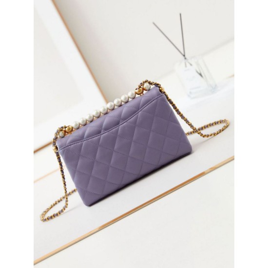 Miglior Falso Flap Chain Borsa AS4997 Viola Economiche Premium