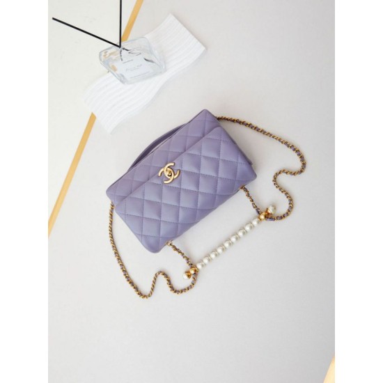 Miglior Falso Flap Chain Borsa AS4997 Viola Economiche Premium