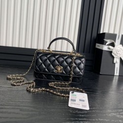 Migliore Repliche Borsa Woc 24B Trendy CC con patta AP4184 Nera Economiche Outlet Online