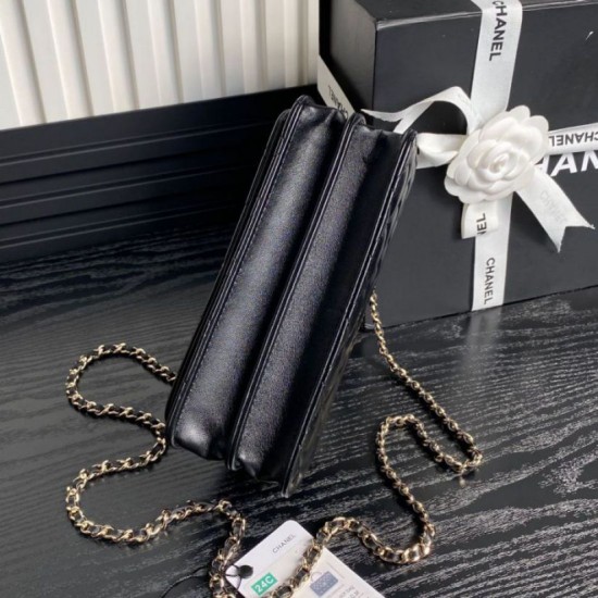 Migliore Repliche Borsa Woc 24B Trendy CC con patta AP4184 Nera Economiche Outlet Online