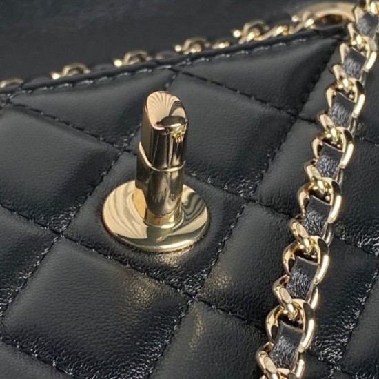 Migliore Repliche Borsa Woc 24B Trendy CC con patta AP4184 Nera Economiche Outlet Online