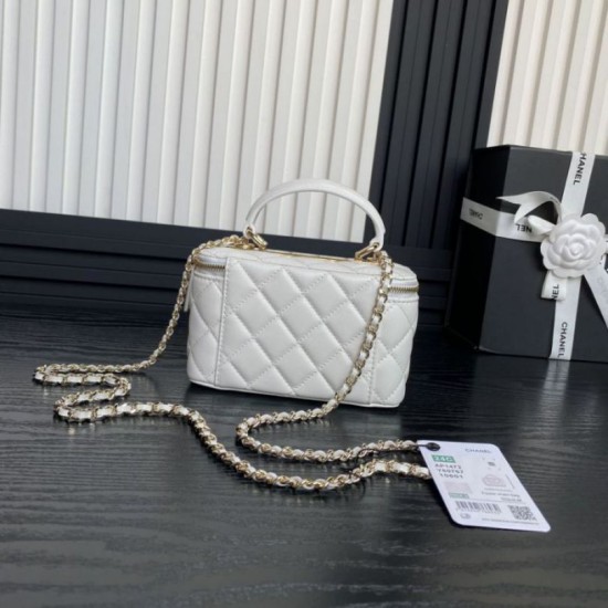 Perfette Qualità Repliche Mini Vanity Case con catena AP1472 Bianco Imitazione