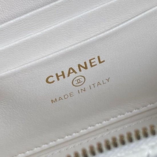 Perfette Qualità Repliche Mini Vanity Case con catena AP1472 Bianco Imitazione