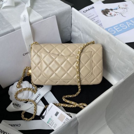 Perfette Qualità Repliche Borsa AS1787 Mini con patta albicocca Imitazione