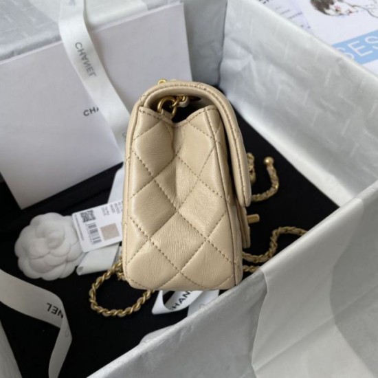 Perfette Qualità Repliche Borsa AS1787 Mini con patta albicocca Imitazione