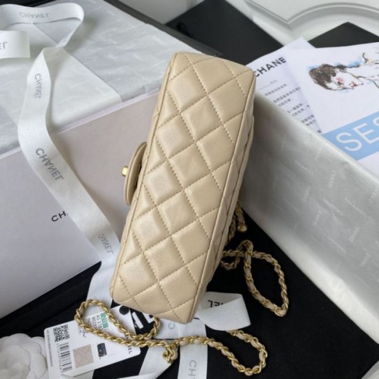 Perfette Qualità Repliche Borsa AS1787 Mini con patta albicocca Imitazione