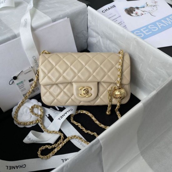 Perfette Qualità Repliche Borsa AS1787 Mini con patta albicocca Imitazione