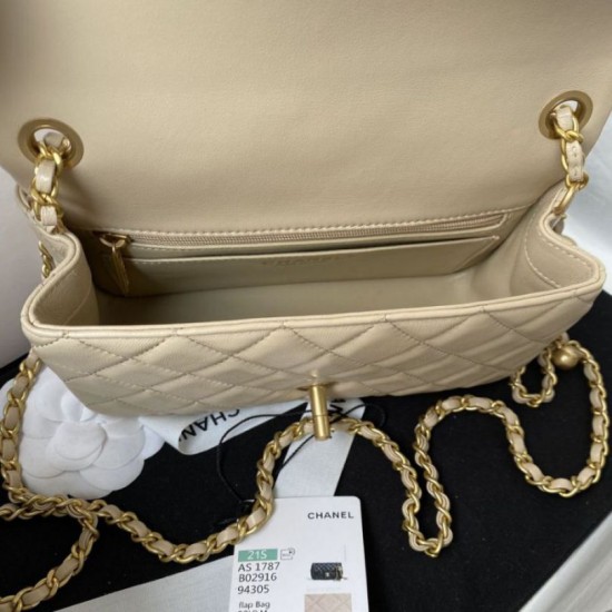 Perfette Qualità Repliche Borsa AS1787 Mini con patta albicocca Imitazione