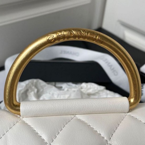 Migliore Repliche Borsa Mini con patta AS4385 Bianca Economiche Outlet Online