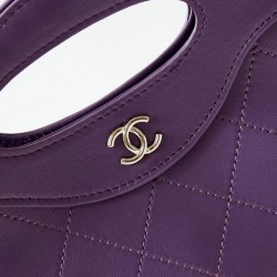 Replica perfetta 31 Mini Shopping Borsa Pochette con catena lucida AS3656 Viola Imitazione Outlet Online