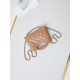 Perfette Qualità Repliche 31 Mini Shopping Borsa Pochette con catena lucida AS3656 Beige Imitazione