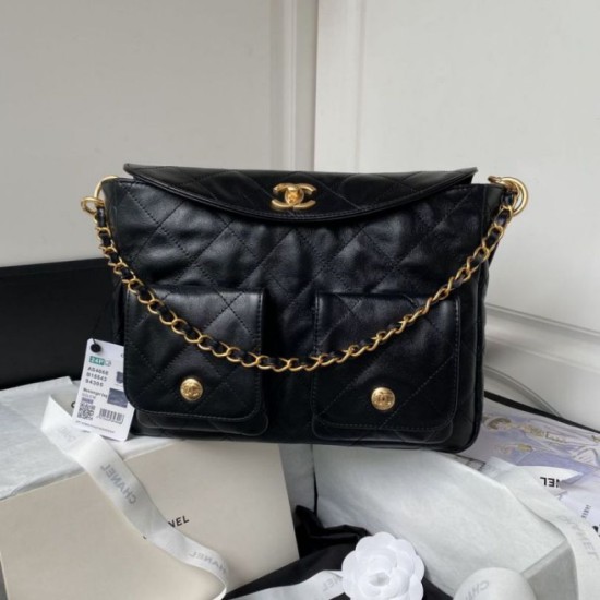 Replica perfetta Borsa a tracolla 24p Hobo Hip As4668 Nera Imitazione Outlet Online