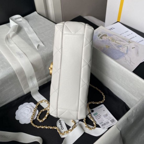Miglior Falso Borsa 24A con catena di lettere di perle AS5011 Bianca Economiche Premium
