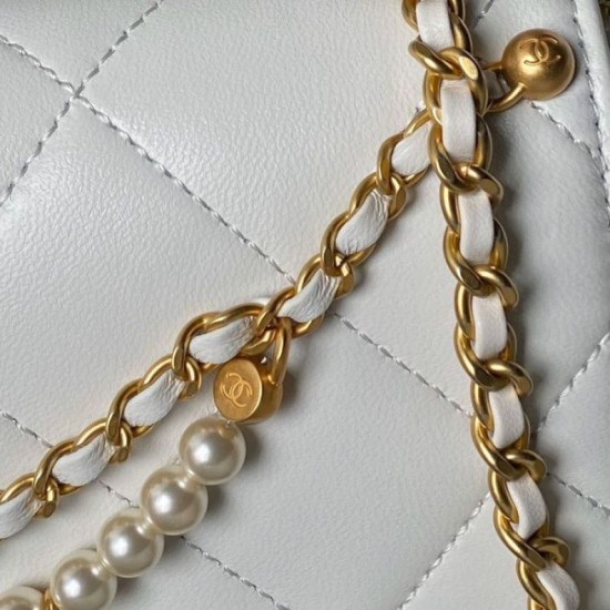 Miglior Falso Borsa 24A con catena di lettere di perle AS5011 Bianca Economiche Premium