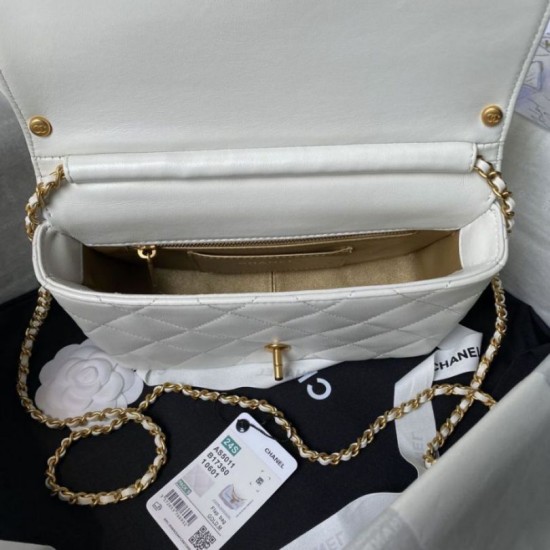 Miglior Falso Borsa 24A con catena di lettere di perle AS5011 Bianca Economiche Premium