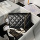 Replica perfetta Borsa 24A con catena di lettere di perle AS5011 Nera Imitazione Outlet Online