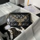 Replica perfetta Borsa 24A con catena di lettere di perle AS5011 Nera Imitazione Outlet Online