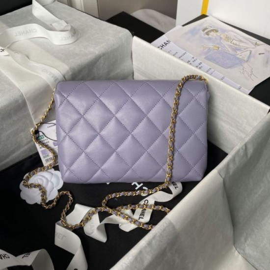 Miglior Falso Borsa 24A con catena di lettere di perle AS5011 Viola Economiche Premium