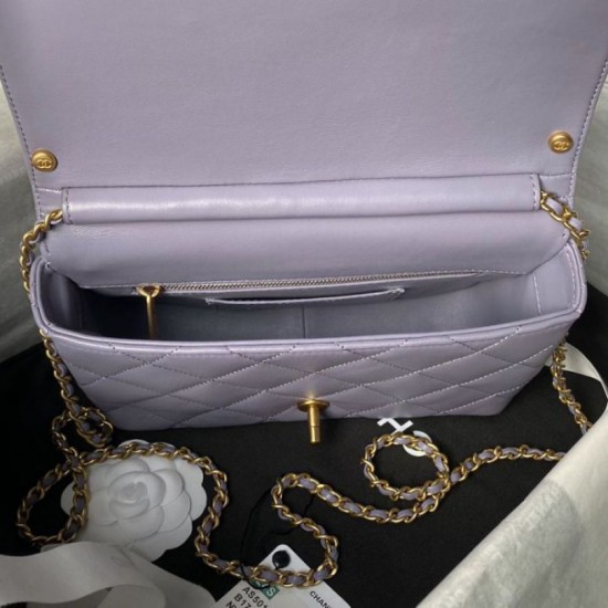 Miglior Falso Borsa 24A con catena di lettere di perle AS5011 Viola Economiche Premium