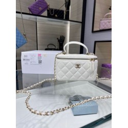 Replica perfetta Borsa a catena 24K Vanity AP2199 Bianca Imitazione Outlet Online
