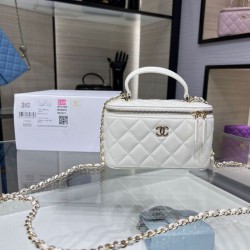 Replica perfetta Borsa a catena 24K Vanity AP2199 Bianca Imitazione Outlet Online