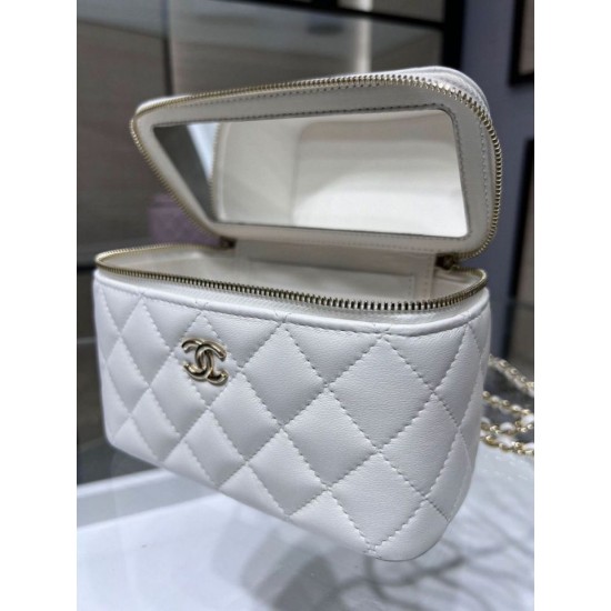 Replica perfetta Borsa a catena 24K Vanity AP2199 Bianca Imitazione Outlet Online