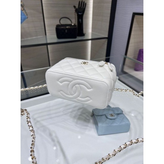 Replica perfetta Borsa a catena 24K Vanity AP2199 Bianca Imitazione Outlet Online