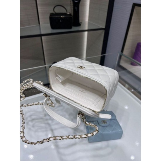 Replica perfetta Borsa a catena 24K Vanity AP2199 Bianca Imitazione Outlet Online