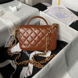 Perfette Qualità Repliche Borsa mini con patta con manico superiore AS4992 Arancione Imitazione Migliore Repliche Borsa mini con patta con manico superiore AS4992 Arancione Economiche Outlet Online